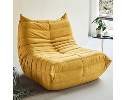 Hoekzitzakstoel - Vloerstoel Loungebank - Ontspannen Zitten - Ergonomisch Ontwerp - 92 x 80 x 68 cm - Geel