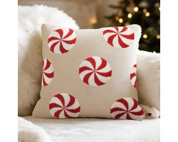 Hoes Van Geborduurd Fluweel - Kersthoes - Dubbelzijdig Ontwerp Met Verstopte Ritssluiting En Levendige Kleuren - 1 Stuk - Woonkamer/Slapen/Zwarte