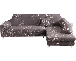 Hoes voor bankstel - Bankovertrek Stretch - Meubels Beschermen - Antislip Materiaal - 3 Zits 190-230cm - Pluim bloesem