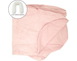 Hoes voor Form Fix XL voedingskussen - Body Pillow Kussensloop - Losse hoes zwangerschapskussen - Hoes zijslaapkussen - Badstof/Katoen Hoes - Shadow Pink