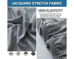 Hoes voor Ikea Clic Clac Bank Zonder Armleuningen - Stretch Universele Beschermhoes 2 Zits Grijs/Zwart