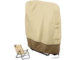 Hoes voor klapstoelen - 82 x 93 cm - Waterdichte stoelhoes - Tuinstoel hoes - Tuinmeubelhoes - Beschermhoes voor ligstoelen - Hoes voor ligstoel - Tuinstoelhoes - Beschermhoes voor Opvouwbare Ligstoel - Geschikt voor stapelbare stoelen - Beige