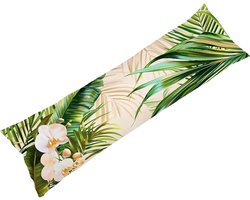 Hoes voor kussen - Kussensloop - Ontspannen slapen - Zacht fluweel - 50 x 150 cm - Bladeren print