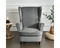 Hoes voor oorfauteuil, plaids voor fauteuils, hoezen voor oorfauteuils (Grijs)