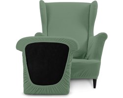 Hoes voor Oorfauteuil (Wing Chair) - Stretch, Antislip & Wasbaar - Incl. Zit- en Kussenhoes