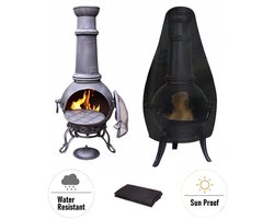 Hoes voor terrasverwarmer – Waterdicht, winddicht, UV-bestendig, duurzaam en scheurvast Oxford-doek – Hoes voor buitenkachel – Tuinbescherming tegen zon en stof voor vuurschalen – Geschikt voor terrasverwarmers en tuinhaarden – 84 x 48 x 21 cm