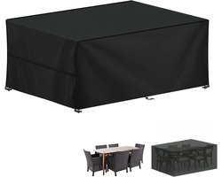 Hoes voor Tuinmeubelen - Waterdichte 420D Oxford Stof Beschermhoes - Voor Tuinbank, Tafel en Lounge Set - Voor Tuineigenaren - Tuinmeubel Hoes - Zwart - 213 x 132 x 75 cm