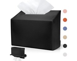 Hoes voor wegwerphanddoekhouder, geschikt voor wegwerphanddoeken van papier en handdoeken, leren hoes voor handdoekhouder voor badkamer (zwart - 2 stuks)