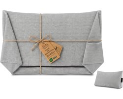 Hoes voor wigkussen/rugkussen van Corduroy, 70 cm breed – overtrek voor leeskussen voor bed, bank en sofa; groot bankkussen en wandkussen; leeskussen/steunkussen voor rugleuning Oeko-Tex Lichtgrijs