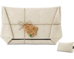 Hoes voor wigkussen/rugkussen van Corduroy, 70 cm breed – overtrek voor leeskussen voor bed, bank en sofa; groot bankkussen en wandkussen; leeskussen/steunkussen voor rugleuning Oeko-Tex Beige