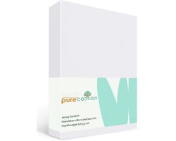 Hoeslaken 180x200 - Katoen - tot (35cm) - Jersey - Meer Kleuren - Strijkvrij - Lange Levensduur - Wit