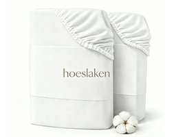 hoeslaken - 25 cm Matrasdikte - Rondom Elastiek - 100% Katoen - Wit