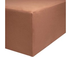 Hoeslaken 90x200 - 100x220 - hoge 40cm brug ook voor boxspringbed & waterbed - hoeslaken ca.170g / m² - bedlaken - 100% katoen jersey Öko-Tex (11 bruin)