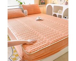 Hoeslaken boxspring - Topper laken - Bed opmaken - Sterk elastiek - 180 x 200 cm - Oranje