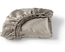 Hoeslaken Katoen Satijn - Laken Matras - Slaapcomfort Verhogen - Hoekhoogte 30cm - 90x220cm - Taupe