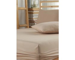 Hoeslaken – Met Kussensloop – 100% Katoen – De Linde Home – Beige – 180x200 cm – Tweepersoons – Ranforce Katoen – Zacht & Ademend – Inclusief Kussensloop – Rondom elastiek – Matrashoogte tot 40cm – Hypoallergeen – Duurzaam – Perfecte Pasvorm
