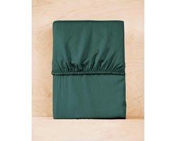 Hoeslaken Satijn 90x200cm Groen - 100% Katoensatijn