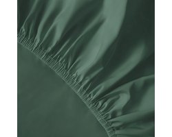 Hoeslaken Satijn 90x200cm Olijf groen - 100% Katoen