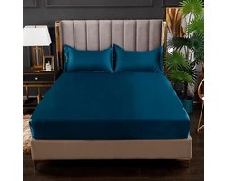 Hoeslaken Satijn Zijde - Matras Cover - Comfortabel Slapen - Glad En Ademend - Pillowcase 2pcs - Paars
