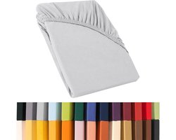 Hoeslaken voor boxspring en waterbed in katoenen jersey, 140x200-160x220 cm, Zilvergrijs