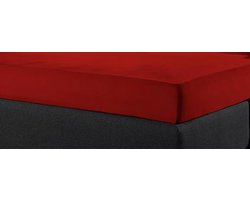 Hoeslaken voor BOXSPRING of WATERBED Jersey -190/200 x 200/220 hoek 40 cm ROOD