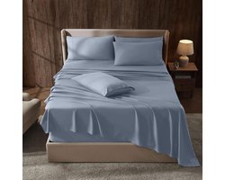 Hoeslakens met Extra Diepe Hoeken voor Dikke Matrassen - 6-Delig - Steenblauw