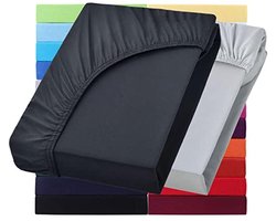 Hoeslakens Set - Waterbed Boxspring - Comfortabel Slapen - Hoge Brug - 200 x 220 cm - Zwart Zilver
