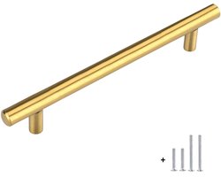 Hoexs Gouden Handgreep 30 cm – Hartafstand 192 mm - Ronde Meubelgrepen – Luxe Keukenkastjes & Ladegreep van Metaal