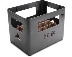 höfats BEER BOX Vuurkorf Barbecue, drankkoffer, vuurkorf, flesopener en kruk in één voor in de tuin en op het terras, gemaakt van cortenstaal dat na verloop van tijd een duurzame roestpatina krijgt