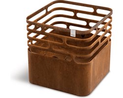 Höfats Cube Vuurkorf - Multifunctioneel - Metaal - 43x43x44 cm - Bruin