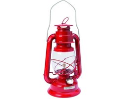 Hofftech Stormlantaarn 30 cm - Rood - olielamp petroleumlamp olie lamp stormlamp (excl. lampolie)