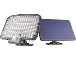 HOFTRONIC - Colby Solar schijnwerper en wandlamp buiten met bewegingssensor en schemerschakelaar - Los zonnepaneel - IP44 waterdicht - 120 LEDS - 600 Lumen