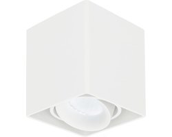 HOFTRONIC Esto - Plafondspot Wit Opbouw - Kantelbaar en Dimbaar - Verwisselbare GU10 Spot - 5000K Daglicht wit - 5 Watt 400 lumen - 95x95x105mm - IP20 voor woonkamer, slaapkamer en gang - Plafondverlichting binnen