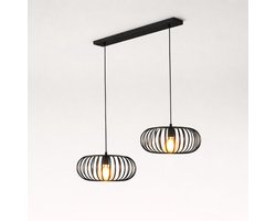 HOFTRONIC LED hanglamp cosmos – 2 spots – dimbaar – E27 fitting – mat zwart metaal – IP20 – 220-240V – design hanglamp woonkamer eetkamer keuken