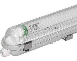 HOFTRONIC - LED TL Armatuur 150cm - IP65 Waterdicht - T8 fitting voetjes (G13) - Koppelbaar - 30W 4800lm - Vervangt 120 Watt - 3000K warm wit licht - LED TL lamp - incl. LED TL buis - Flikkervrij