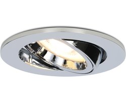 HOFTRONIC Maya - LED Inbouwspot - Dimbaar en kantelbaar - GU10 - IP20 voor woonkamer, gang en slaapkamer - Spotjes verlichting - 2700K warm wit (sfeervol) - 400 lumen - 5 Watt - Ronde plafondspots (Ø80 mm) - Chroom
