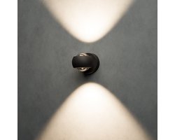 Hoftronic Smart Cupo - LED Wandlamp Up & Down Smart - RGBWW 16,5 miljoen kleuren - 6 Watt 600 Lumen - Zwart - Gevellamp met music sync - IP54 Waterdicht - Geschikt als wandlamp buiten, wandlamp badkamer en wandlamp binnen - 3 jaar garantie