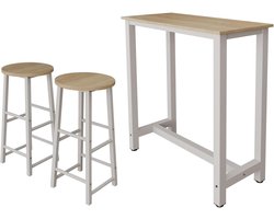 Hoge Bartafel Set - Keuken Bartafel Krukken - Samen Eten - Inclusief Twee Krukken - 100 x 100 cm