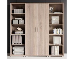 Hoge boekenkastcombinatie Olaph - eik