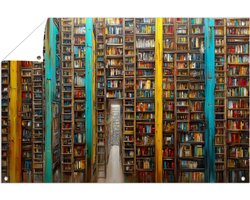 Hoge boekenkasten – wanddecoratie buiten – Tuinposter – 120x80 cm