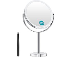 Hoge definitie 16" dubbelzijdige make-upspiegel met 1X/20x vergroting en kristalachtige stijl, 360° rotatie - voor kaptafel, bureau, badkamer, slaapkamer