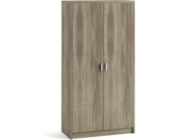 Hoge dichte kast Edwin Sonoma - Breedte 75 cm - Hoogte 148 cm - Diepte 36 cm - Met planken - Met openslaande deuren