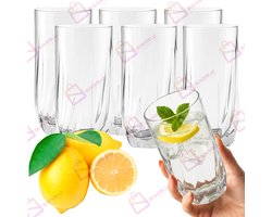 Hoge drinkglazen 6 stuks – Waterglazen & Sapglazen – Tijdloos & Duurzaam – frisdrankglazen – drink glazen – 74306