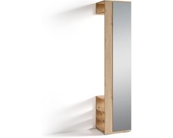 Hoge Hangkast Hout Bruin Opslagmeubel Smal