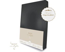 Hoge hotelkwaliteit Jersey Hoeslaken voor Matras - 180x200 t/m 200x220 - (tot 40 cm hoogte) – 260 grams -Zwart