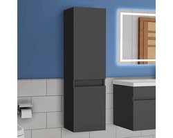Hoge kast 110 cm hangkast badkamerkast badkamerkast antraciet mat