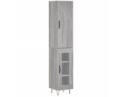Hoge kast 34,5x34x180 cm bewerkt hout grijs sonoma eikenkleurig