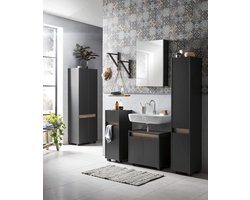 Hoge kast in antraciet 302x1645x33 cm (BxHxD), Schildmeyer Cosmo 146322