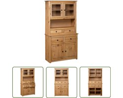 Hoge kast massief grenenhout 93x40,5x180 cm Hoge Kast - Grensenvloer - Vintage Kast - Landelijke Kast - Woonkamer Kast