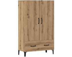 Hoge kast met opbergruimte - Eikenkleur bewerkt hout